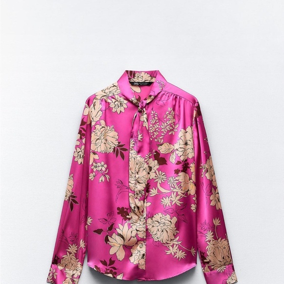 Zara Tops - New Zara Satin Blouse.              Size: XL